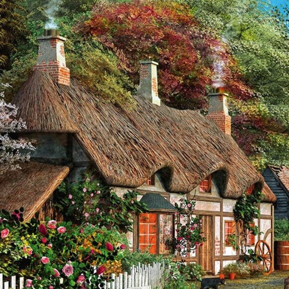 New sealed Ravensburger 300 pcs Large Format Puzzle-Cottage on A Lake - Picture 6 of 14